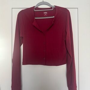 YPB Women's Cranberry Button-Up Top